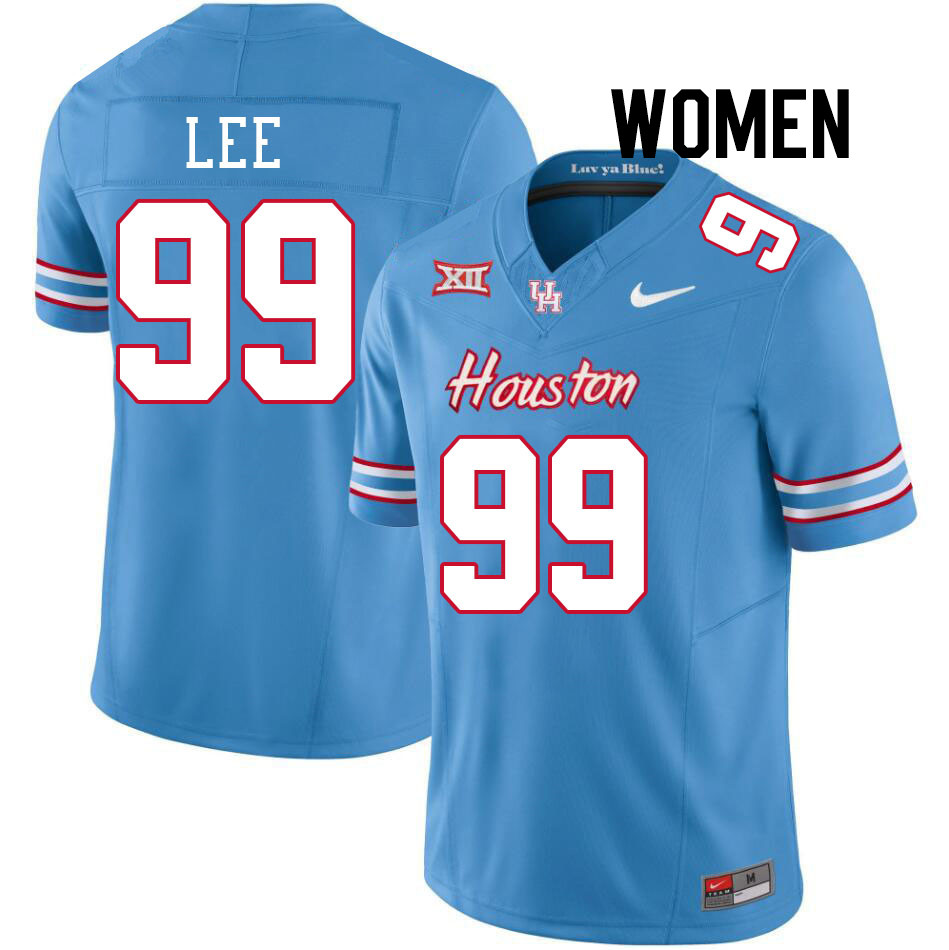 Women #99 Quindario Lee Houston Cougars College Football Jerseys Stitched-Oilers